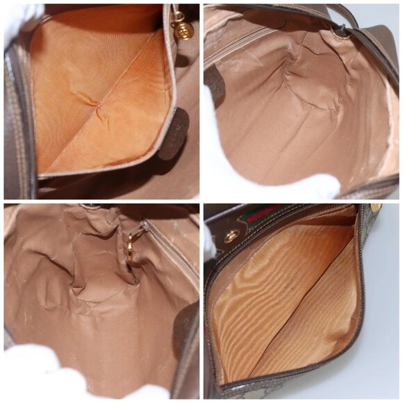 GUCCI GG Supreme Web Sherry Line Bag PVC Beige 4023 001 56 6472 Auth ep7946 - Picture 16 of 16